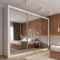 Guarda Roupa Cavich 3 Portas Espelhadas 100% Mdf Branco Acetinado - 2
