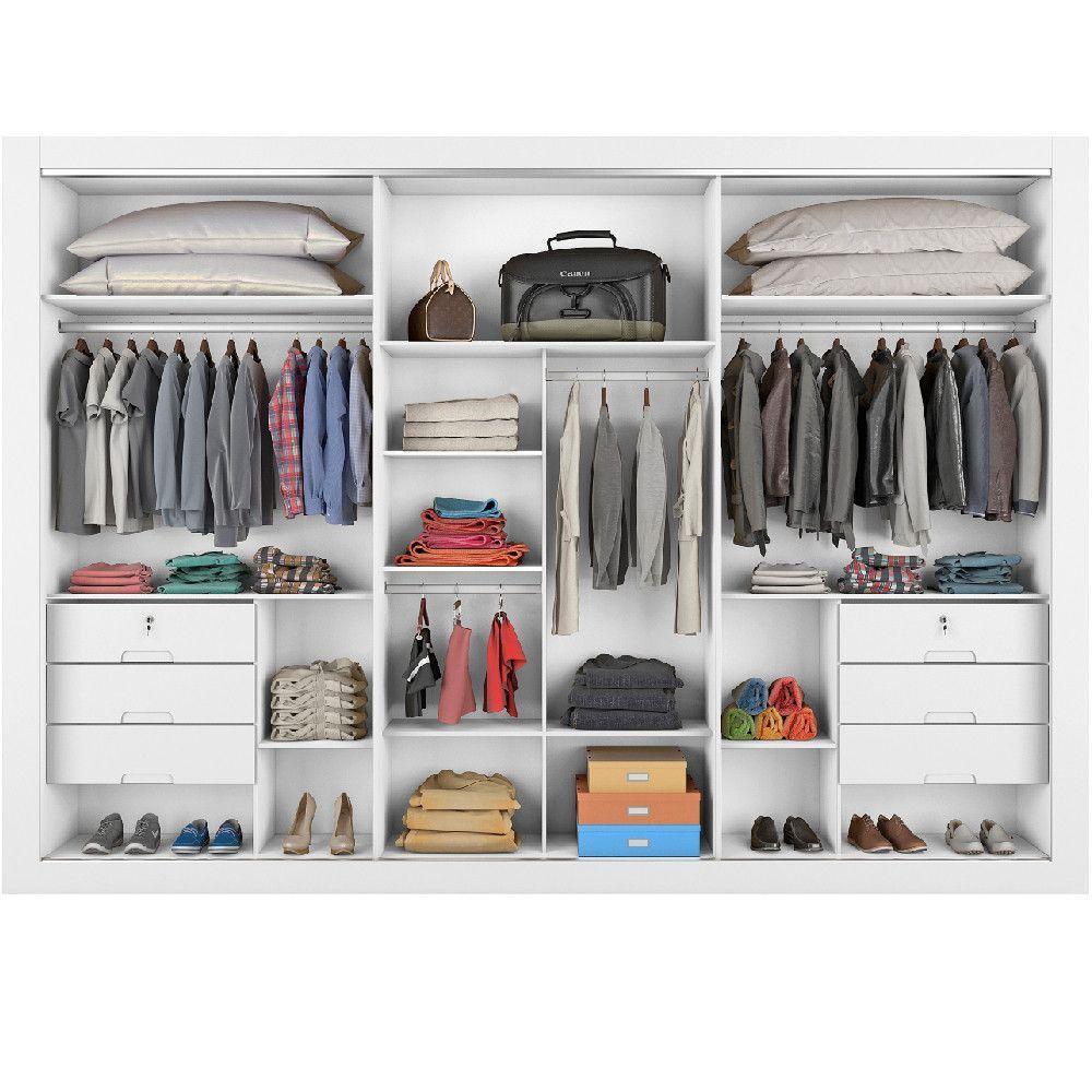 Guarda Roupa Cavich 1 Porta Espelhada 100% Mdf Móveis Europa Branco Acetinado - 5