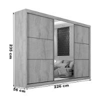 Guarda Roupa Bragança 1 Porta Espelhada 100% Mdf Off White/peroba - 5