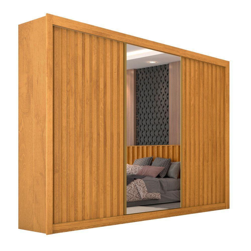 Guarda Roupa Athenas 3 Portas 1 Com Espelho 100% Mdf Peróba - 1