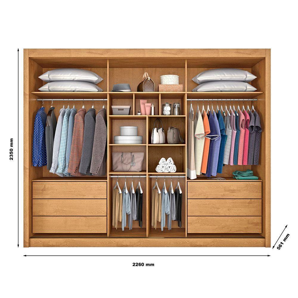 Guarda Roupa Athenas 3 Portas 1 Com Espelho 100% Mdf Peróba - 3