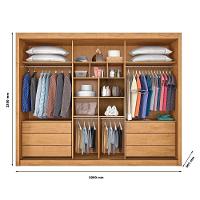 Guarda Roupa Athenas 3 Portas 1 Com Espelho 100% Mdf Peróba - 3