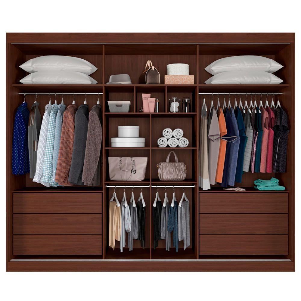 Guarda Roupa Bragança 1 Porta Espelhada 100% Mdf Ipê/off White/ipê - 3