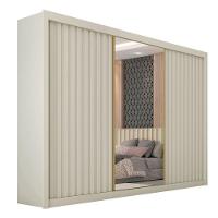 Guarda Roupa Athenas 3 Portas 1 Com Espelho 100% Mdf Off White - 1