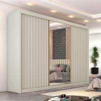 Guarda Roupa Athenas 3 Portas 1 Com Espelho 100% Mdf Off White - 2