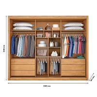 Guarda Roupa Athenas 3 Portas 1 Com Espelho 100% Mdf Peroba/off White - 3