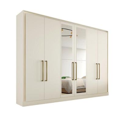 Guarda Roupa Argos 6 Portas 100% Mdf 2 Espelhados Mademarcs Off White