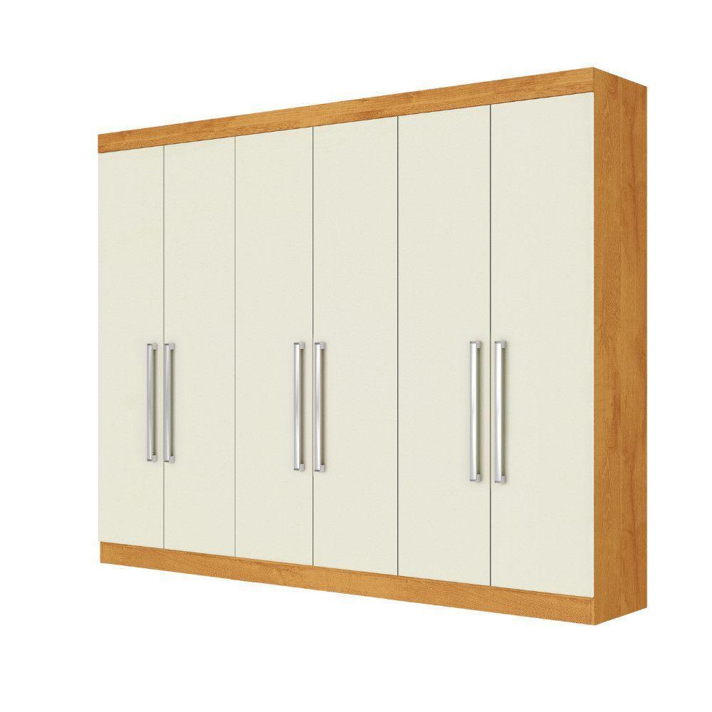 Guarda Roupa Alba 6 Portas 100% Mdf Mademarcs Peroba-off White - 1