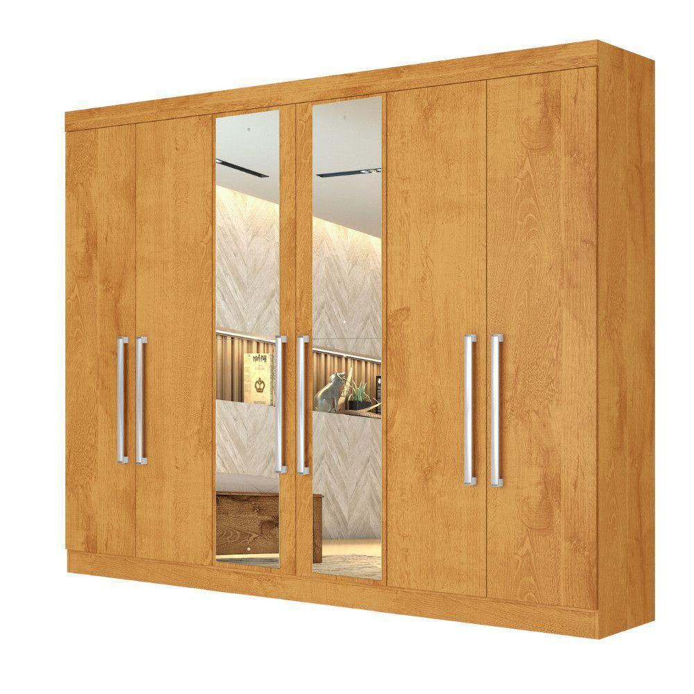 Guarda Roupa Alba 6 Portas Espelho 100% Mdf Mademarcs Peroba - 1