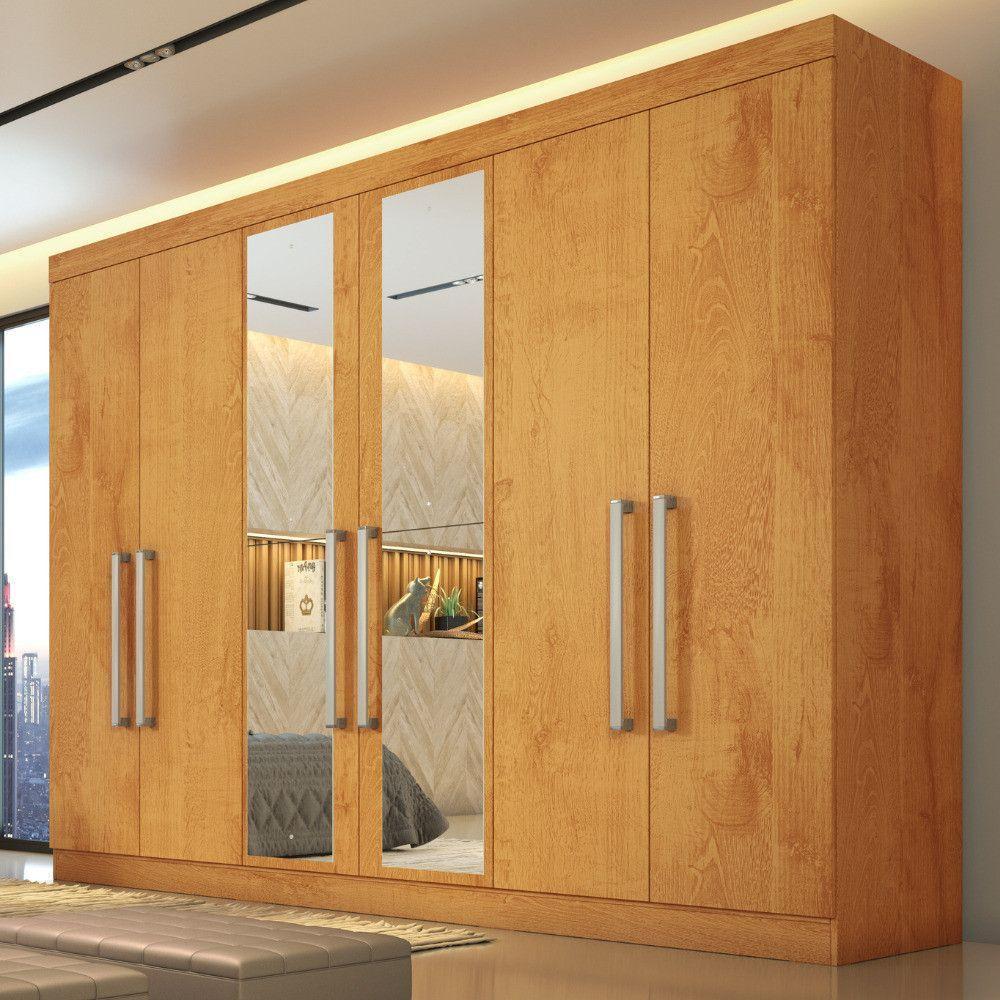 Guarda Roupa Alba 6 Portas Espelho 100% Mdf Mademarcs Peroba - 2