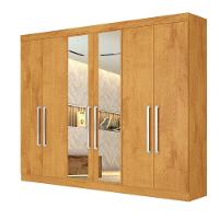 Guarda Roupa Alba 6 Portas Espelho 100% Mdf Mademarcs Peroba - 1