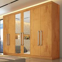 Guarda Roupa Alba 6 Portas Espelho 100% Mdf Mademarcs Peroba - 2