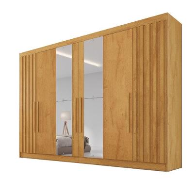 Guarda Roupa 6 Portas Potente Com Espelho 100% Mdf Peróba