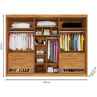Guarda Roupa 6 Portas Potente Com Espelho 100% Mdf Peroba/off White - 3