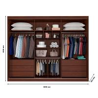 Guarda Roupa Athenas 3 Portas 1 Com Espelho 100% Mdf Ipê/off White