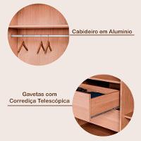 Guarda Roupa Athenas 3 Portas 1 Com Espelho 100% Mdf Ipê/off White - 5