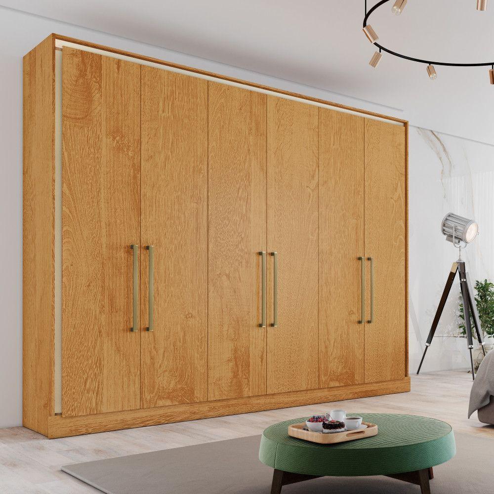 Guarda Roupa Argos 6 Portas 100% Mdf Móveis Mademarcs Peroba - 3