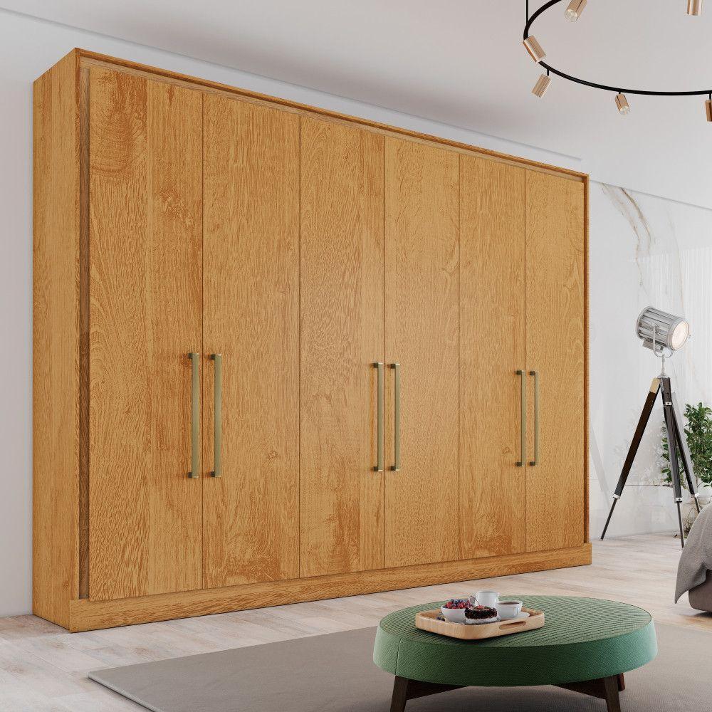 Guarda Roupa Argos 6 Portas 100% Mdf Móveis Mademarcs Peroba - 4