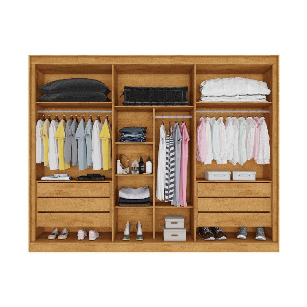 Guarda Roupa Argos 6 Portas 100% Mdf Móveis Mademarcs Peroba - 6