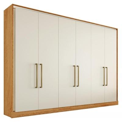 Guarda Roupa Argos 6 Portas 100% Mdf Móveis Mademarcs Peroba-off White