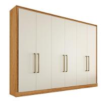 Guarda Roupa Argos 6 Portas 100% Mdf Móveis Mademarcs Peroba-off White - 2