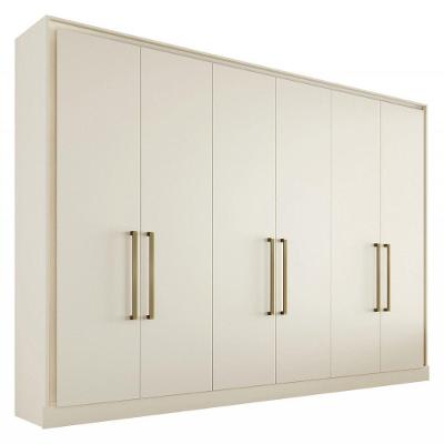 Guarda Roupa Argos 6 Portas 100% Mdf Móveis Mademarcs Off White