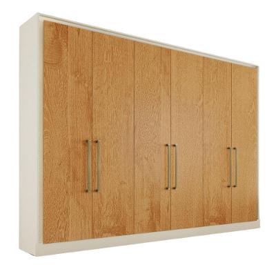 Guarda Roupa Argos 6 Portas 100% Mdf Móveis Mademarcs Off White-peroba