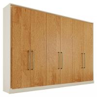 Guarda Roupa Argos 6 Portas 100% Mdf Móveis Mademarcs Off White-peroba - 2