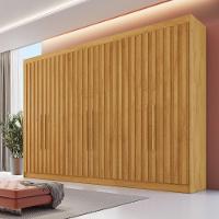Guarda Roupa 6 Portas Potente 6 Com Ripado Espelho 100% Mdf Peróba - 7
