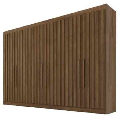 Guarda Roupa 6 Portas Potente 6 Ripado 100% Mdf Braúna