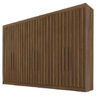 Guarda Roupa 6 Portas Potente 6 Ripado 100% Mdf Braúna - 1