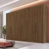 Guarda Roupa 6 Portas Potente 6 Ripado 100% Mdf Braúna - 2