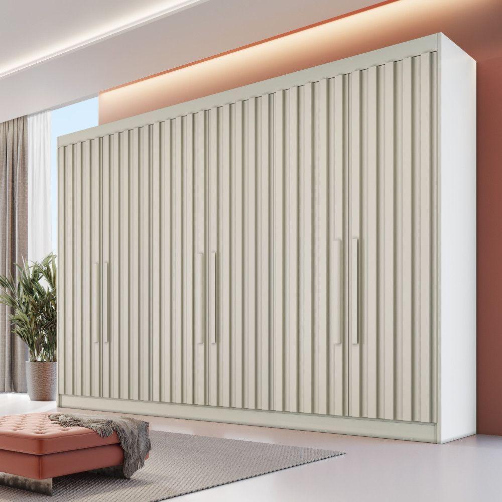 Guarda Roupa 6 Portas Potente 6 Ripado 100% Mdf Off White - 2