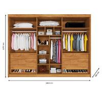 Guarda Roupa 6 Portas Potente 4 Ripado Com Espelho 100% Mdf Peroba/off White - 3