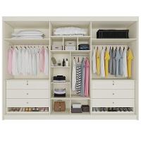 Guarda Roupa 6 Portas Potente 4 Ripado Com Espelho 100% Mdf Off White