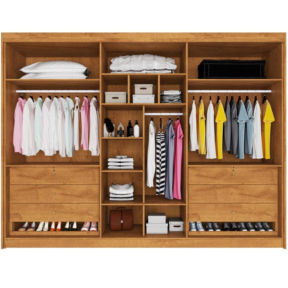 Guarda Roupa 6 Portas Potente 4 Ripado 100% Mdf Peróba - 2