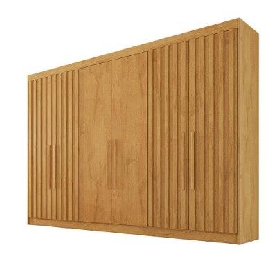 Guarda Roupa 6 Portas Potente 4 Ripado 100% Mdf Peróba