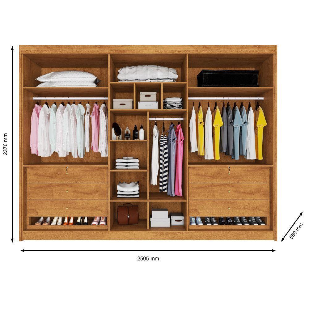 Guarda Roupa 6 Portas Potente 4 Ripado 100% Mdf Peroba/off White - 3