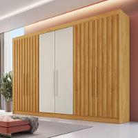 Guarda Roupa 6 Portas Potente 4 Ripado 100% Mdf Peroba/off White - 2