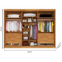 Guarda Roupa 6 Portas Potente 4 Ripado 100% Mdf Peroba/off White - 3
