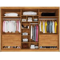 Guarda Roupa 6 Portas Potente 4 Ripado 100% Mdf Peroba/off White