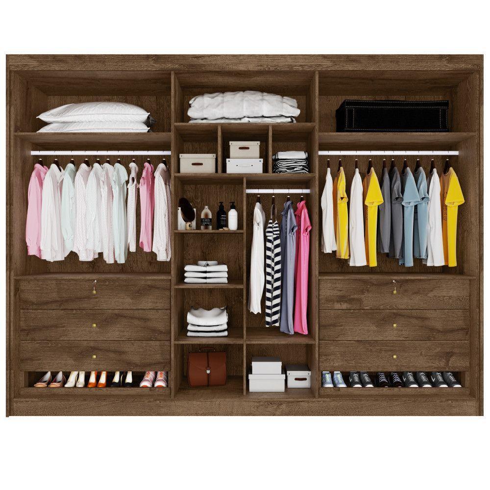 Guarda Roupa 6 Portas Potente 4 Ripado 100% Mdf Brauna/off White - 4