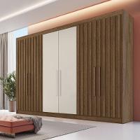 Guarda Roupa 6 Portas Potente 4 Ripado 100% Mdf Brauna/off White - 2