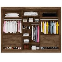 Guarda Roupa 6 Portas Potente 4 Ripado 100% Mdf Brauna/off White