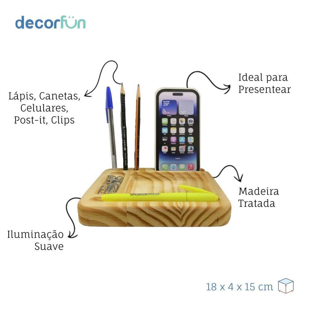 Organizador De Mesa Com Iluminação Led - Praticidade E Estilo Para Seu Espaço De Trabalho - 5