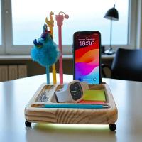 Organizador De Mesa Com Iluminação Led - Praticidade E Estilo Para Seu Espaço De Trabalho