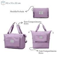Mochila Viagem Dobrável Impermeável Lilás - Praticidade E Estilo Para Suas Aventuras! - 6
