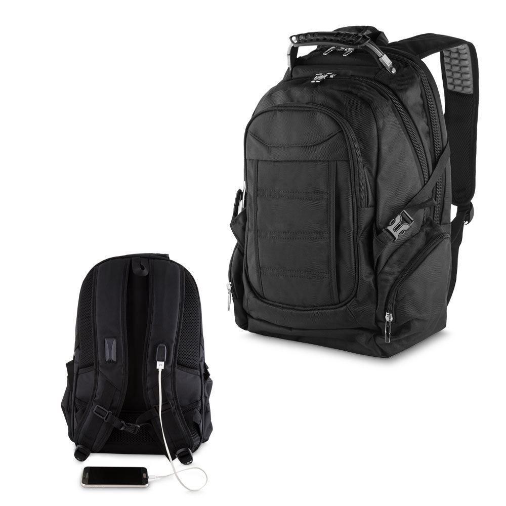 Mochila Hi-tech Elegante Com Usb: Estilo E Praticidade Para O Dia A Dia - 1
