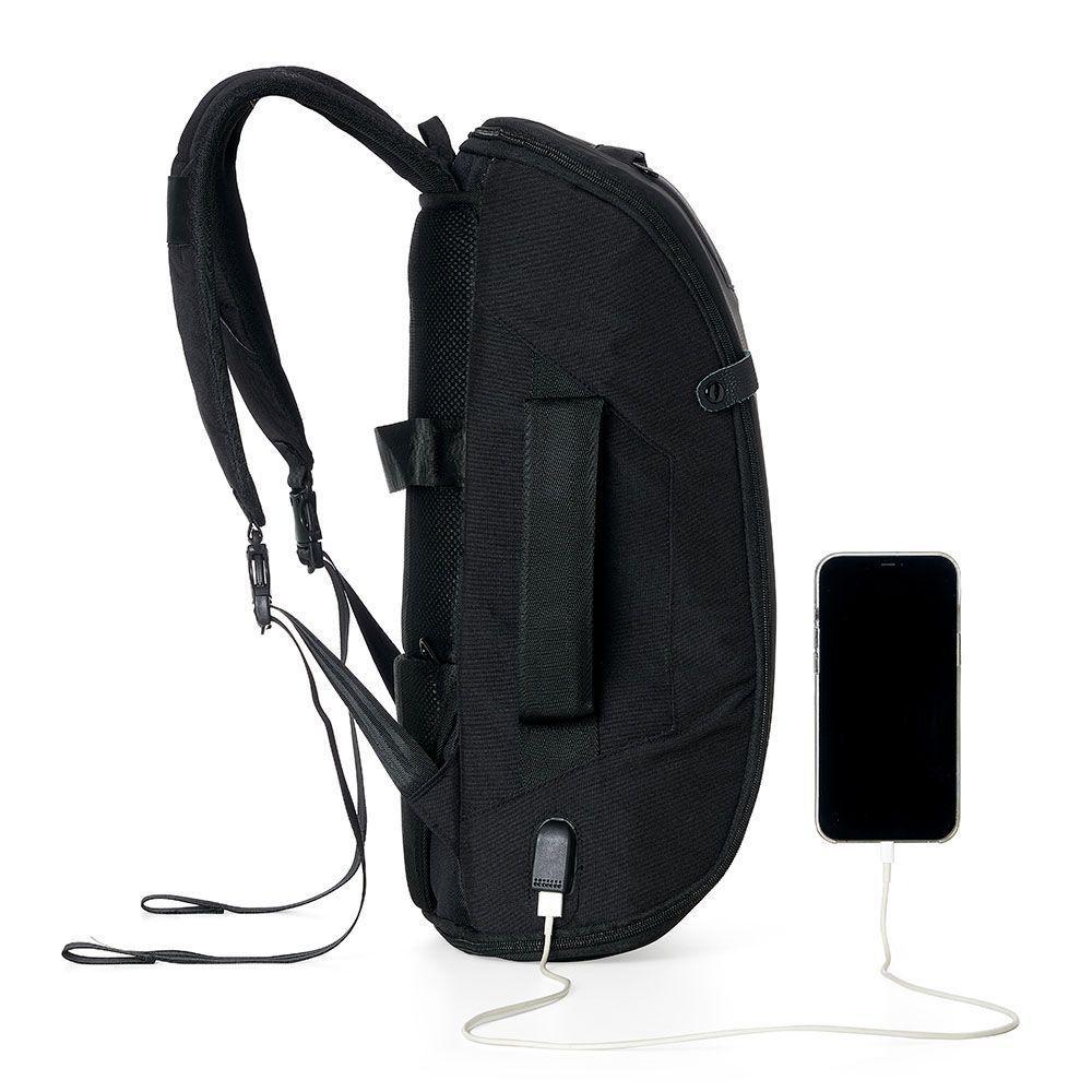 Mochila All Black Com Conector Usb – Elegância E Funcionalidade Para O Seu Dia A Dia - 4