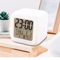 Mini Relógio Despertador Digital Branco - 3
